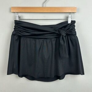 NWT J .Crew Belted Swim Skirt Bottoms Black Sz S